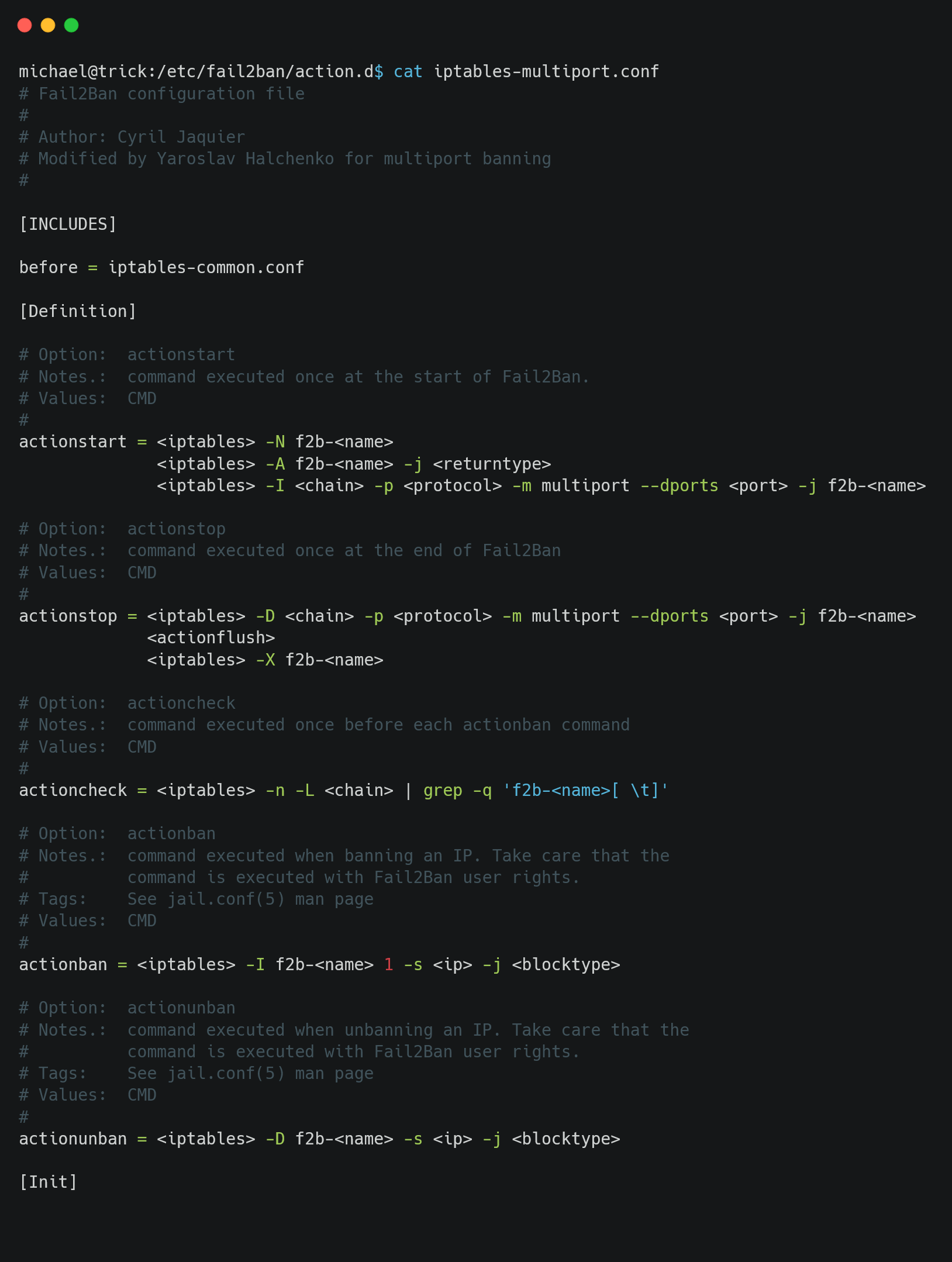 iptables content