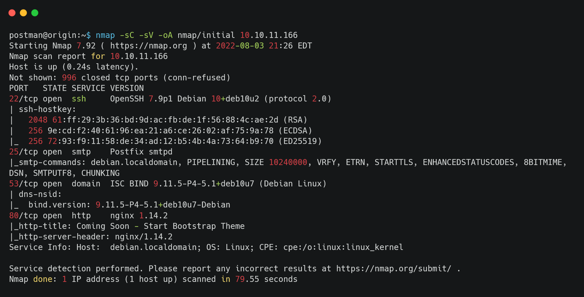 Trick Initial nmap scan